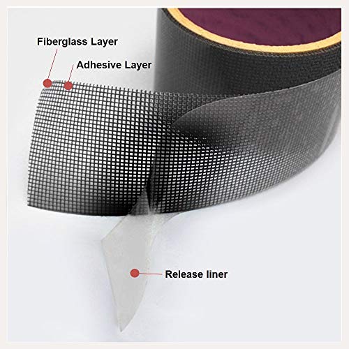by.RHO Window Screen Repair Kit, Black XL15FT, 3-Layer Strong Ad...