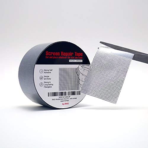 by.RHO Window Screen Repair Kit, Black XL15FT, 3-Layer Strong Ad...