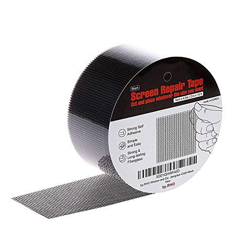 by.RHO Window Screen Repair Kit, Black XL15FT, 3-Layer Strong Ad...