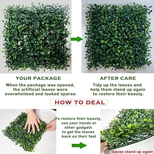 Bybeton Artificial Green Wall Panel,10x 1012pcs Boxwood Faux G...