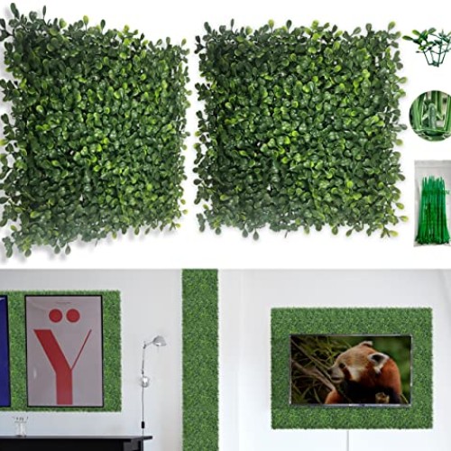 Bybeton Artificial Green Wall Panel,10x 1012pcs Boxwood Faux G...