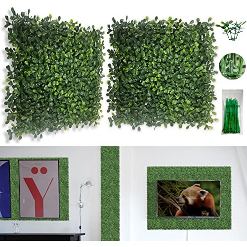 Bybeton Artificial Green Wall Panel,10x 1012pcs Boxwood Faux G...