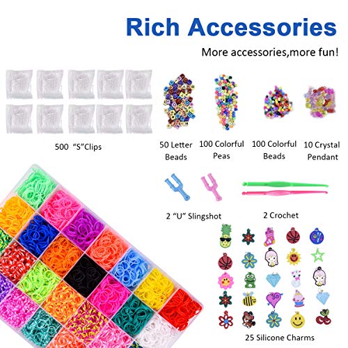 Byserten 10,000+ Loom Rubber Bands Refill Set, Loom Kit, Rainbow R...