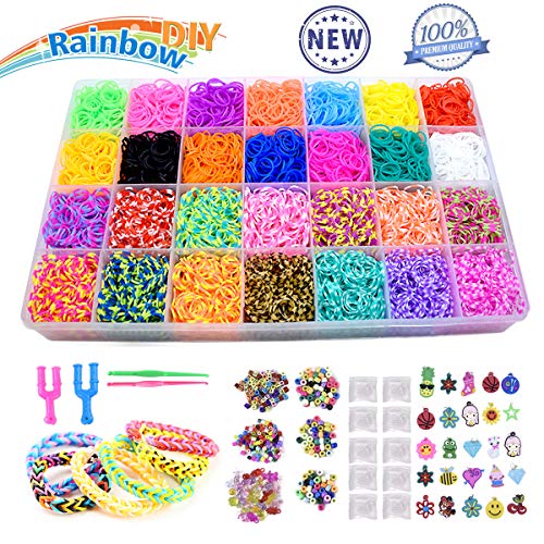 Byserten 10,000+ Loom Rubber Bands Refill Set, Loom Kit, Rainbow R...