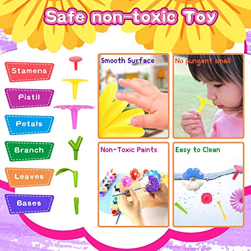 Byserten Flower Garden Building Toys for 3-6 Girls DIY Art Craft P...