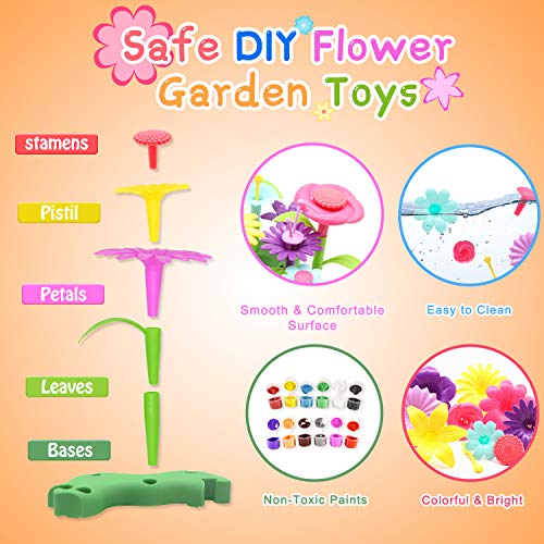 Byserten Flower Garden Building Toys, Pretend Gardening STEM Toy P...