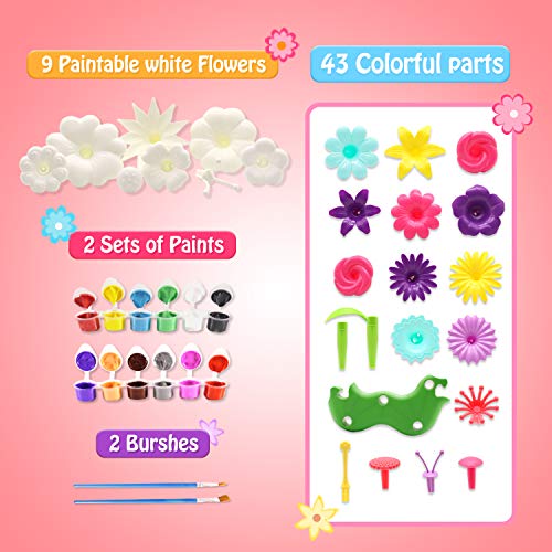 Byserten Flower Garden Building Toys, Pretend Gardening STEM Toy P...