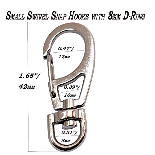 Bytiyar 10 PCS 1.65 inch Small Metal Clasps Spring Swivel Snap Hoo...
