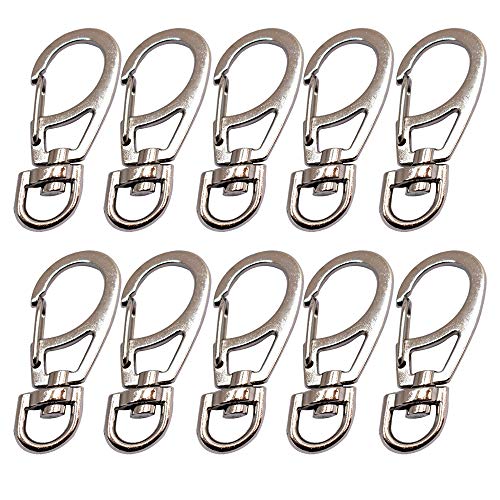 Bytiyar 10 PCS 1.65 inch Small Metal Clasps Spring Swivel Snap Hoo...