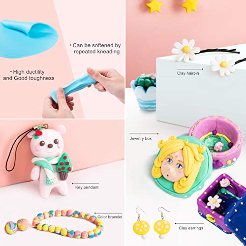 50 Colors Polymer Clay, BYWORLD Modeling Clay Oven Bake Clay with ...