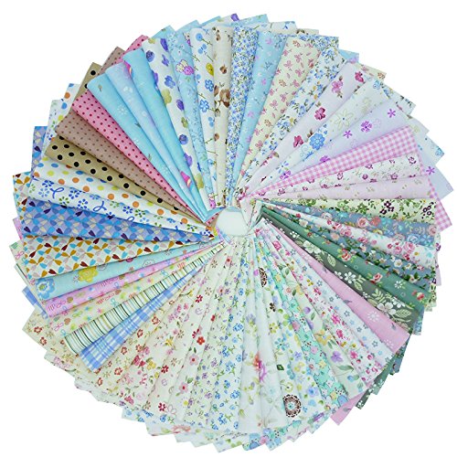 50pcs 7.8 x 9.8 100% Cotton Fabric Bundle Square Quilting Patchw...