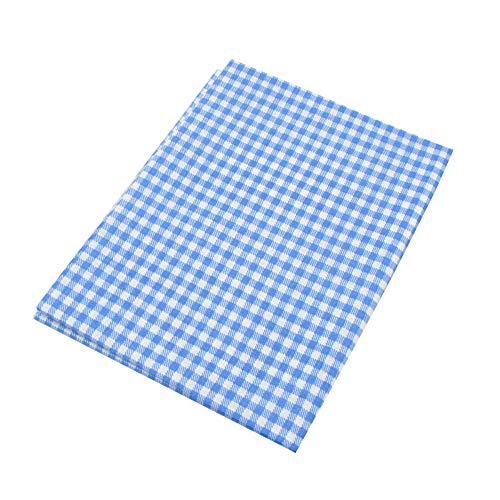 7pcs Blue 19.7 x 19.7 Cotton Sewing Fabric Bundles, Pre-Cut Quil...