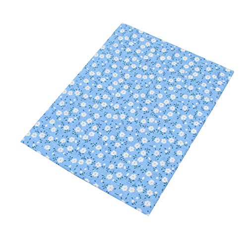 7pcs Blue 19.7 x 19.7 Cotton Sewing Fabric Bundles, Pre-Cut Quil...