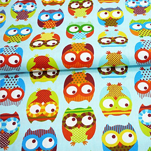 BYY 7pcs 15.7 x 19.7 Owls Prints 100% Cotton Fabric Bundles for ...