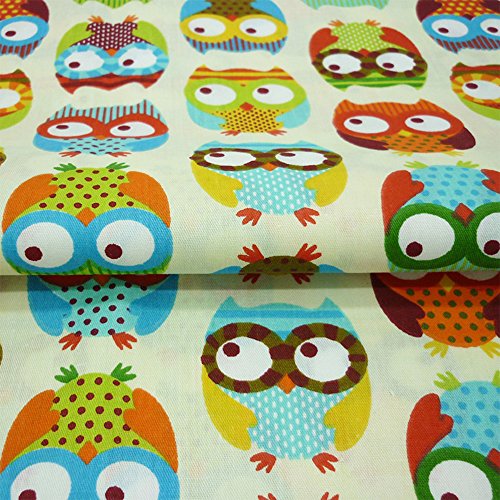BYY 7pcs 15.7 x 19.7 Owls Prints 100% Cotton Fabric Bundles for ...