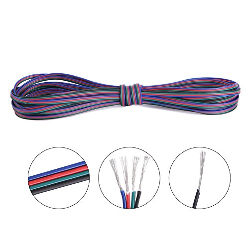 C-able 100ft30.5m 22 AWG 4Pin RGB Wire Extension Cable with Spoo...