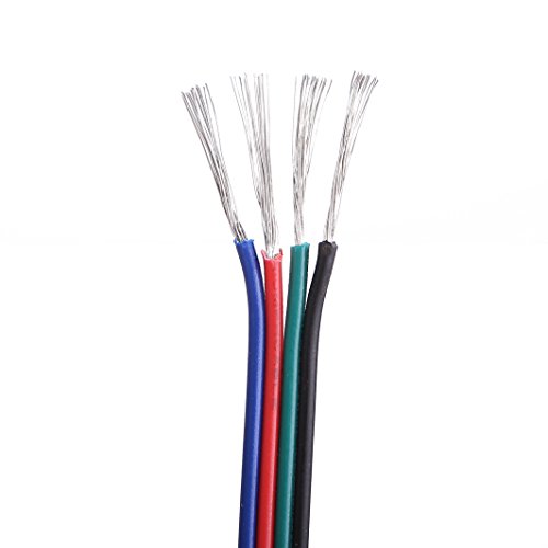 C-able 100ft30.5m 22 AWG 4Pin RGB Wire Extension Cable with Spoo...