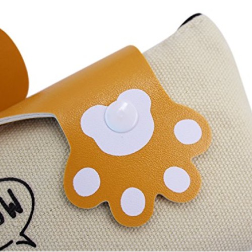 CC-US Canvas Pencil Case Holder Cat Paws Pen Box Zipper Stationery...