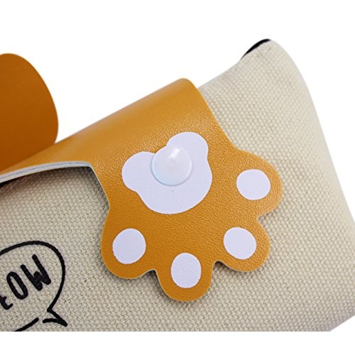 CC-US Canvas Pencil Case Holder Cat Paws Pen Box Zipper Stationery...