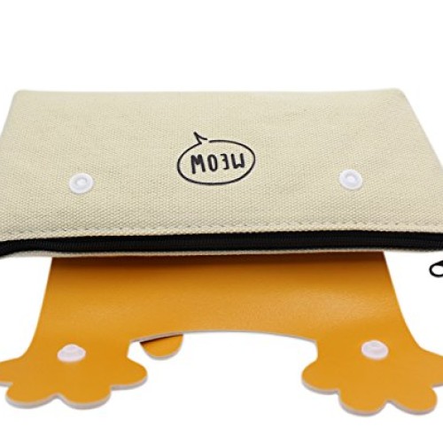 CC-US Canvas Pencil Case Holder Cat Paws Pen Box Zipper Stationery...