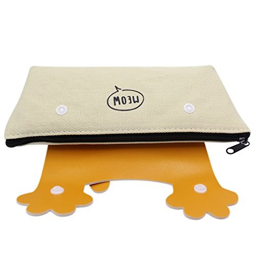 CC-US Canvas Pencil Case Holder Cat Paws Pen Box Zipper Stationery...