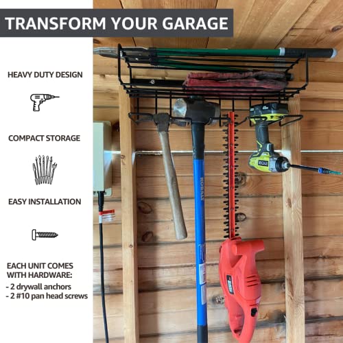 c2M Heavy Duty Floating Tool Shelf & Organizer | Wall Mounted Gara...
