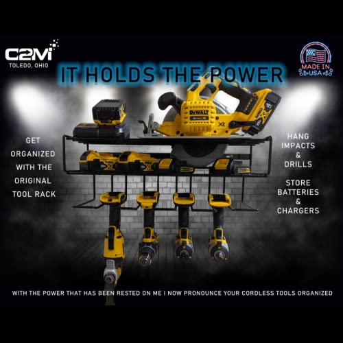 c2M Heavy Duty Floating Tool Shelf & Organizer | Wall Mounted Gara...