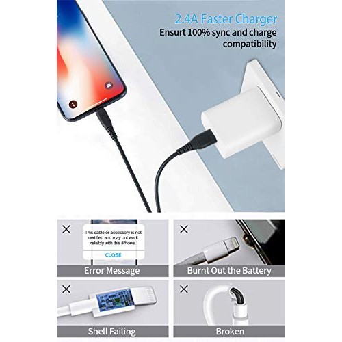3Pack 3ft Charger Cable CABEPOW for Long 3 Foot iPhone Charger Cor...