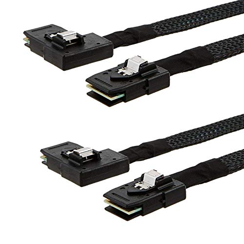 CableCreation 2 Pack Short Internal Mini SAS SFF-8087 to Right Ang...