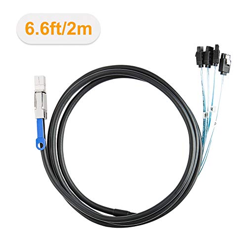 CableCreation SFF-8644 to 4 Sata 7 Pin Cable, External Mini SAS HD...