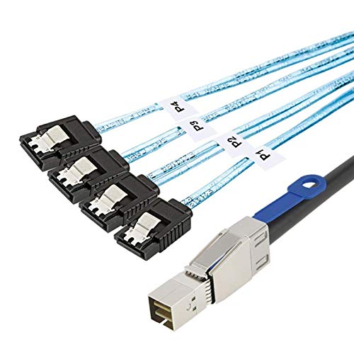 CableCreation SFF-8644 to 4 Sata 7 Pin Cable, External Mini SAS HD...