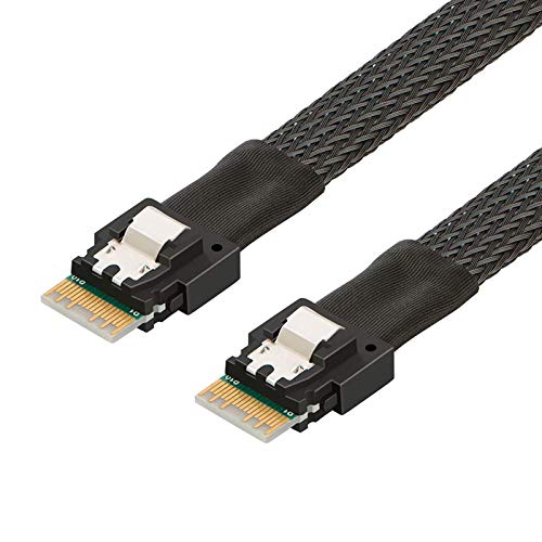 CableCreation SFF-8654 to SFF-8654 Cord, Slim Line SAS 4.0 SFF-865...