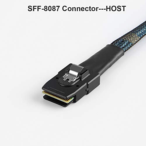 Mini SAS Cable with SATA Power, CableCreation Internal Mini SAS 36...