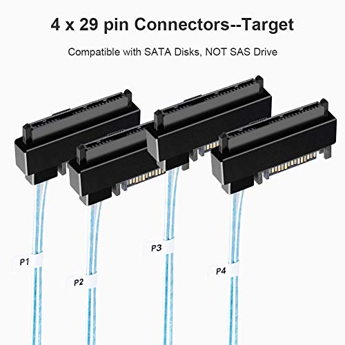Mini SAS Cable with SATA Power, CableCreation Internal Mini SAS 36...