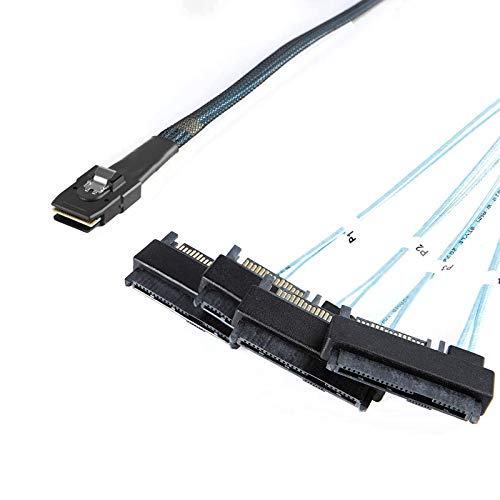Mini SAS Cable with SATA Power, CableCreation Internal Mini SAS 36...