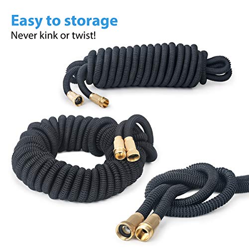 CACAGOO Garden Hose, 75 FT Lightweight Water Hose, 3/4 Solid Bras...