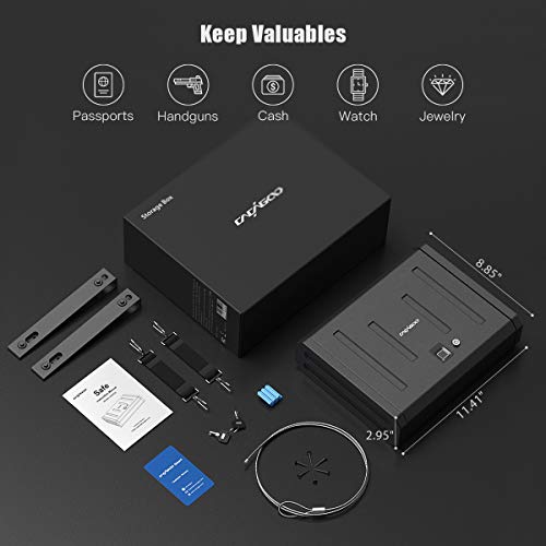 CACAGOO Safe, Biometric Safe Smart Pistol Safe for Home, H...