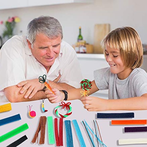 500 Piece Wax Craft Sticks for Kids -13 Colors, Non-Toxic Wax Stri...