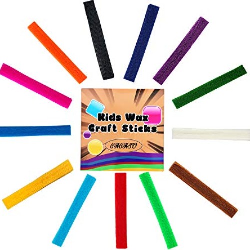 500 Piece Wax Craft Sticks for Kids -13 Colors, Non-Toxic Wax Stri...