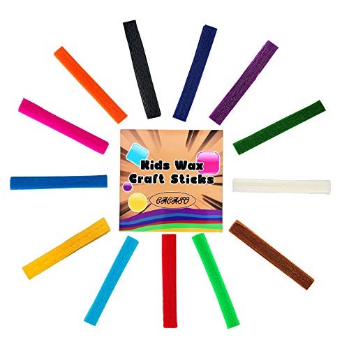 500 Piece Wax Craft Sticks for Kids -13 Colors, Non-Toxic Wax Stri...