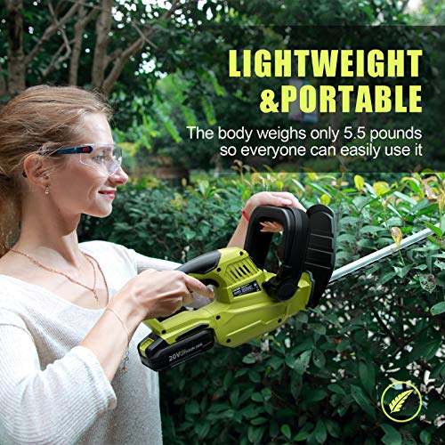 CACOOP 20V 22in Cordless Hedge Trimmer with Battery and Charger,5....