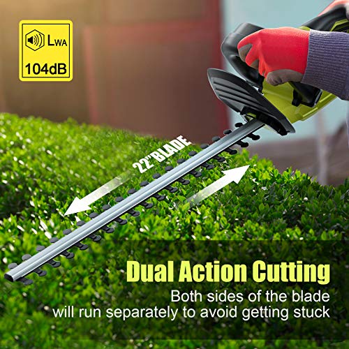 CACOOP 20V 22in Cordless Hedge Trimmer with Battery and Charger,5....