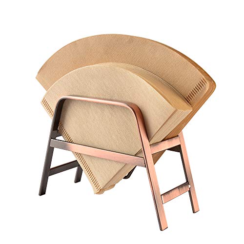 CAFEMASY Coffee Filter Holder Retro Copper Coffee Filter Paper Hol...