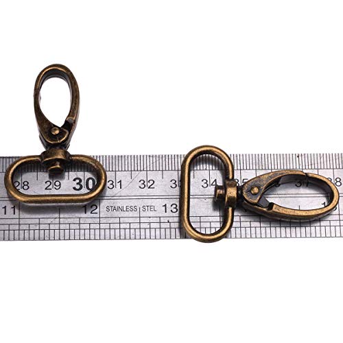 1-inch Antique Brass Curved Lobster Clasps Swivel Trigger Clips Sn...