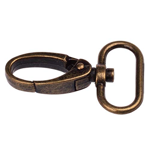 1-inch Antique Brass Curved Lobster Clasps Swivel Trigger Clips Sn...