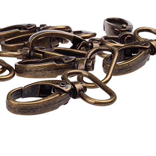 1-inch Antique Brass Curved Lobster Clasps Swivel Trigger Clips Sn...
