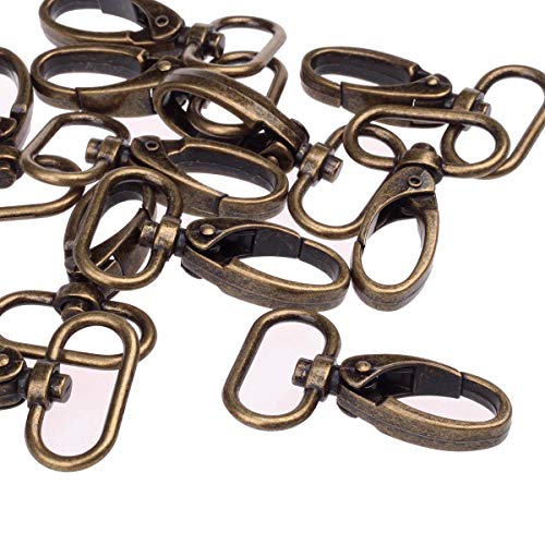 1-inch Antique Brass Curved Lobster Clasps Swivel Trigger Clips Sn...