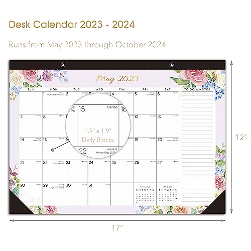 Desk Calendar 2023-2024 18 Months from May 2023 to October 2024,...