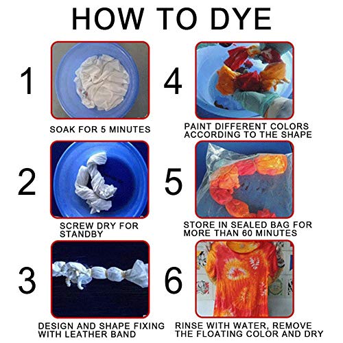 Tie Dye DIY Kit, 7 Colors Tie Dye, Shirt Fabric Dye, Design Safe D...