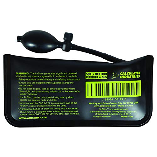 Calculated Industries #1194 Air Shim XL Inflatable Pry Bar and Lev...